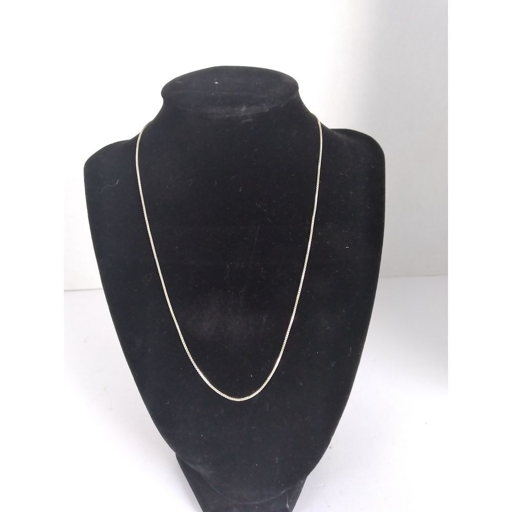 Sterling Silver Chain Necklace Thin Box Style Minimalist Dainty